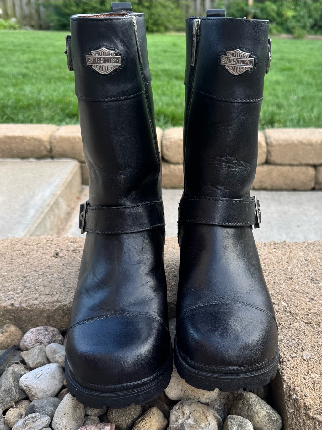 Harley Davidson Black Leather Biker Boots Women’s 9.5